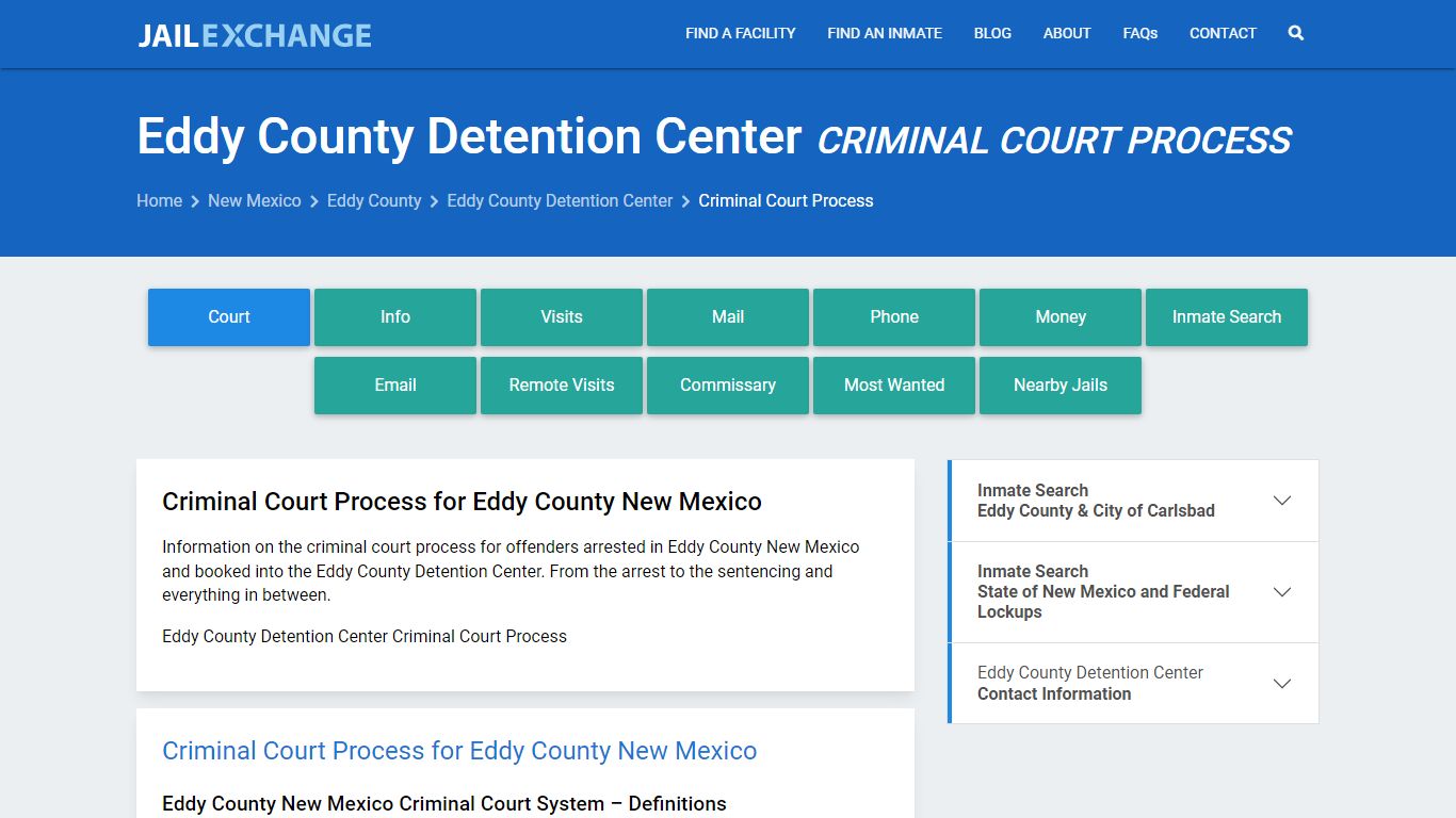 Eddy County Detention Center Criminal Court Process - Jail Exchange